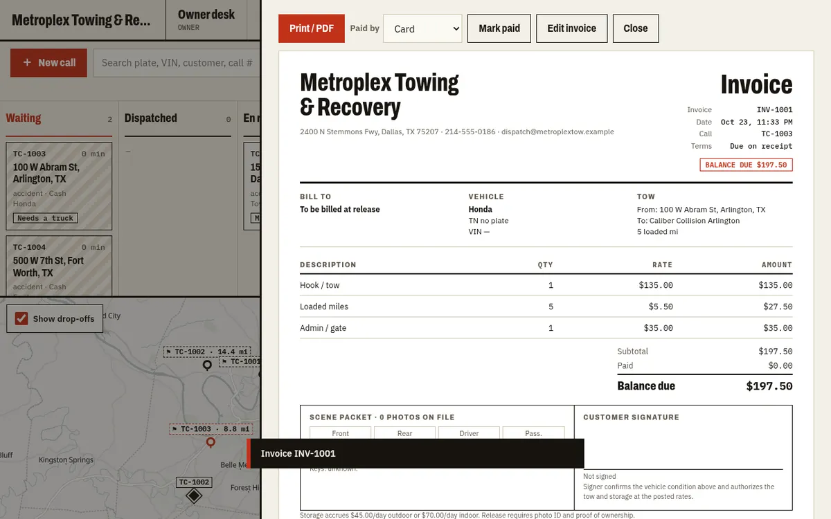 An invoice